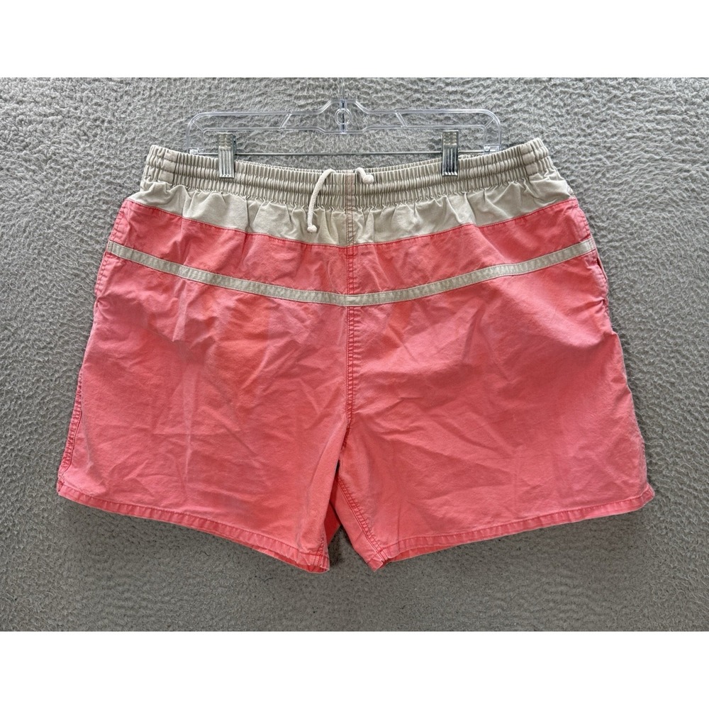 Vintage Sunforce Swim Trunks Mens XL Pink Tan Mesh Lined Shorts Beach Surfer 90s